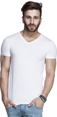 

Tinted Solid Men's V-neck White T-Shirt
