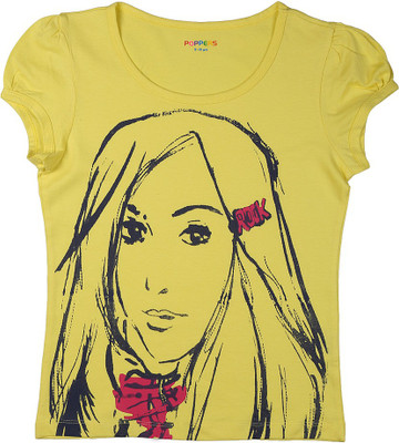 

Poppers by Pantaloons Girls Graphic Print T Shirt(Yellow, Light yellow