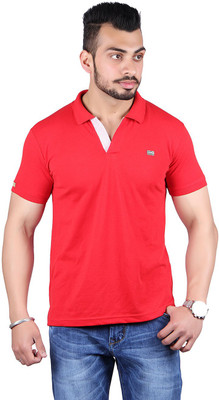 

Shineway Solid Men's Polo Neck Red T-Shirt