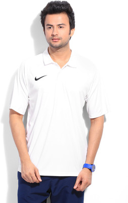 

Nike Solid Men's Polo Neck White T-Shirt, 101