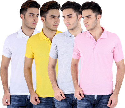 

Sanvi Traders Solid Men Polo Neck Multicolor T-Shirt(Pack of 4