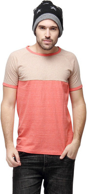 

Campus Sutra Solid Men Round Neck Brown T-Shirt
