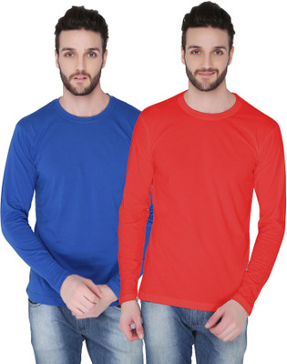 

Joke Tees Solid Men's Round Neck Blue, Red T-Shirt(Pack of 2, Red;royal blue