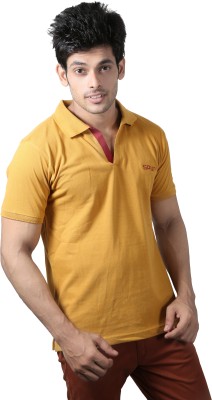 

Spur Self Design Men' Polo Neck Yellow T-Shirt, Mustard