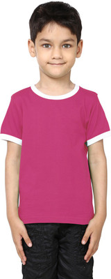 

99Tshirts Boys Solid Cotton T Shirt(Pink, Pack of 1)