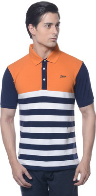 

Carve Striped Men' Polo Neck Blue T-Shirt