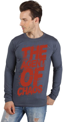 

SayItLoud Printed Men's Round Neck Grey T-Shirt, Dark grey