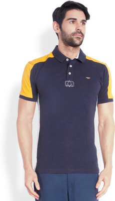 

Park Avenue Solid Men's Polo Neck Blue T-Shirt