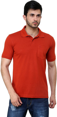

Cotton County Premium Solid Men's Flap Collar Neck Red T-Shirt, Rust