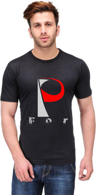 

Trendster Printed Men's Round Neck Black T-Shirt