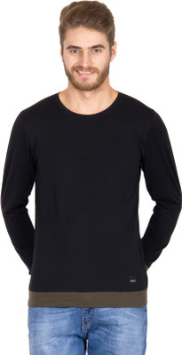 

Rigo Solid Men's Round Neck Black T-Shirt