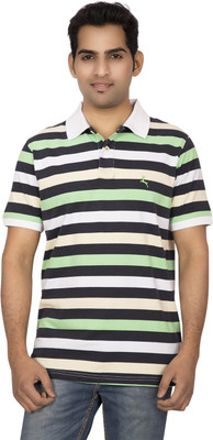 

Red Line Striped Men's Polo Neck Multicolor T-Shirt, Paste
