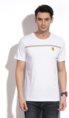 Puma Solid Men's Round Neck White T-Shirt
