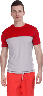 

Zobello Solid Men's Round Neck Multicolor T-Shirt, Crimson red;soft grey