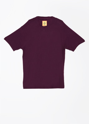 

Global Nomad Solid Men' Round Neck Purple T-Shirt, Maroon
