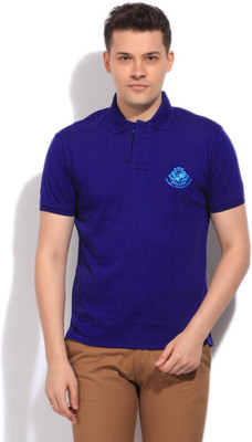 Jockey Solid Men's Polo Neck Blue T-Shirt, Majestic blue