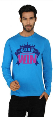 

SayItLoud Graphic Print Men's Round Neck Blue T-Shirt