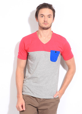 59% OFF on Breakbounce Solid Men's V-neck Pink, Grey T-Shirt 59% OFF on Breakbounce Solid Men's V-neck Pink, Grey T-Shirt