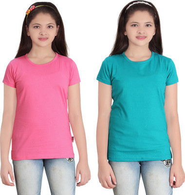 

FabTag - Sini Mini Girls Solid T Shirt(Multicolor
