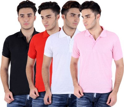 

Sanvi Traders Solid Men Polo Neck Multicolor T-Shirt(Pack of 4