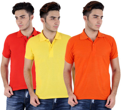 

Sanvi Traders Solid Men Polo Neck Multicolor T-Shirt(Pack of 3