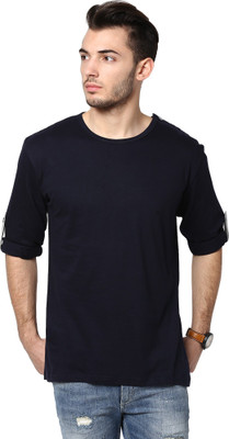 

Izinc Solid Men's Round Neck Dark Blue T-Shirt