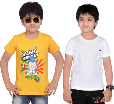 

Dongli Boys Solid T Shirt(Yellow, Pack of 2)