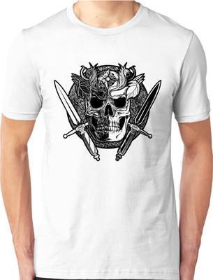 

Foscous Printed Men' Round Neck White T-Shirt