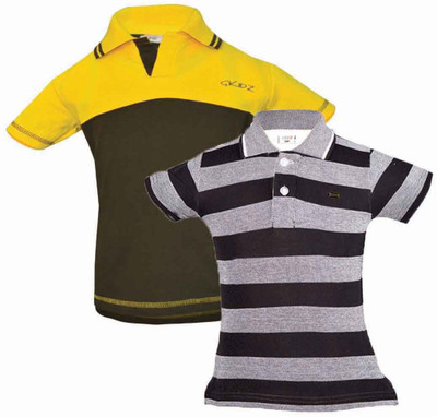 

Gkidz Boys Solid Cotton T Shirt(Multicolor, Pack of 2, Green