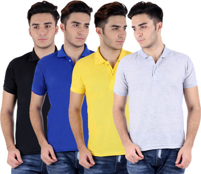

Sanvi Traders Solid Men Polo Neck Multicolor T-Shirt(Pack of 4