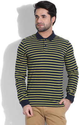 

United Colors of Benetton. Striped Men's Polo Neck Black, Yellow T-Shirt, 903