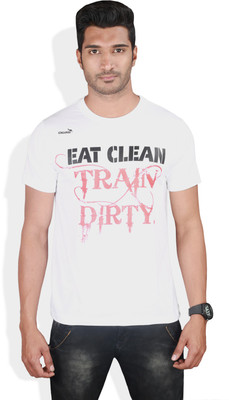 

Kingaroo Printed Men' Round Neck White T-Shirt