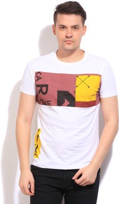 

Flippd Printed Men's Round Neck White T-Shirt