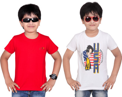 

Dongli Boys Solid T Shirt(Multicolor, Pack of 2)