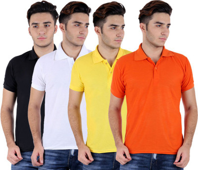 

Sanvi Traders Solid Men Polo Neck Multicolor T-Shirt(Pack of 4