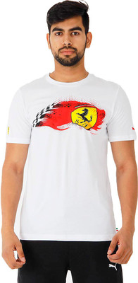 

Puma Graphic Print Men's Round Neck White T-Shirt
