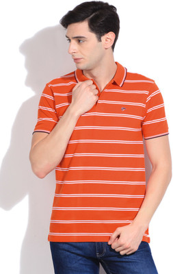 

Ruggers Striped Men's Polo Neck Orange T-Shirt