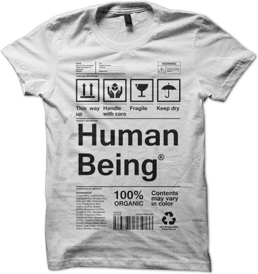 

DNA Graphic Print Men's Round Neck White T-Shirt