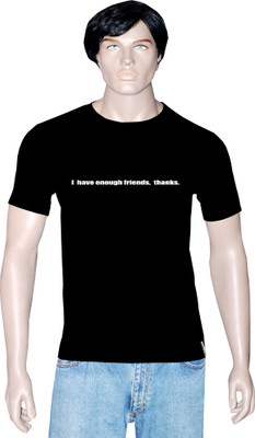 

Tshirt.in Graphic Print Men' Round Neck Black T-Shirt, Jet balck