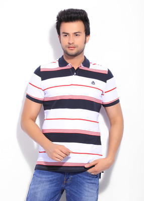 

United Colors of Benetton. Striped Men's Polo Neck White T-Shirt, 908