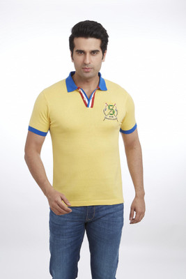 

Park Avenue Solid Men's Polo Neck Yellow T-Shirt