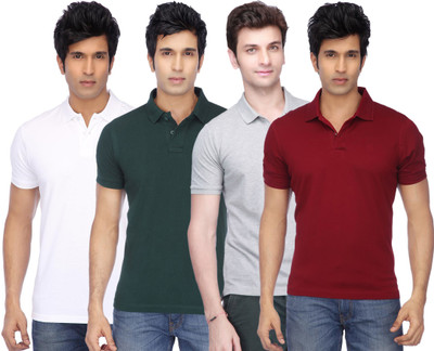 Concepts Solid Men Polo Neck Multicolor T-Shirt