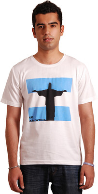 

Rigo Printed Men's Round Neck White T-Shirt