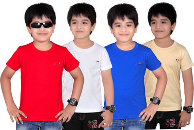 

FabTag - Dongli Boys Solid T Shirt(Multicolor, Pack of 4