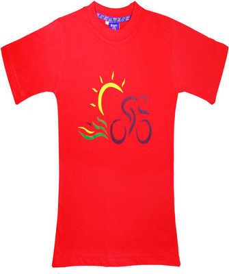 

Sweet Angel Printed Boys Round Neck Red T-Shirt
