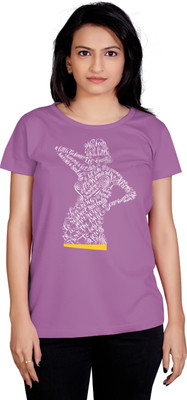 

Tantra Graphic Print Women's Round Neck Purple T-Shirt, Violet