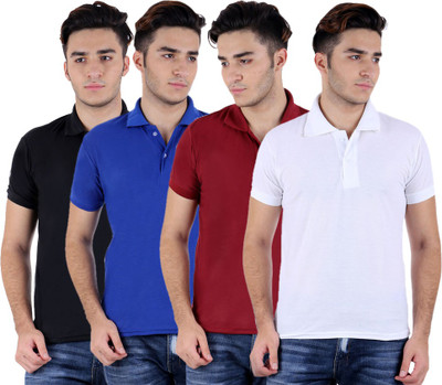 

Sanvi Traders Solid Men Polo Neck Multicolor T-Shirt(Pack of 4