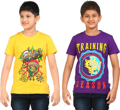

FabTag - Dongli Boys Printed T Shirt(Yellow, Pack of 2, Combo color