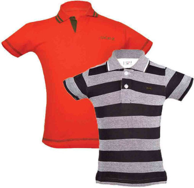 

Gkidz Boys Solid Cotton T Shirt(Multicolor, Pack of 2, Red