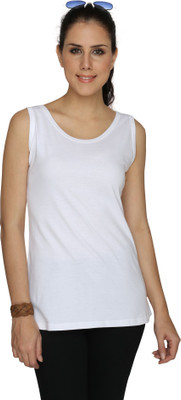 

SayItLoud Solid Women's Round Neck White T-Shirt